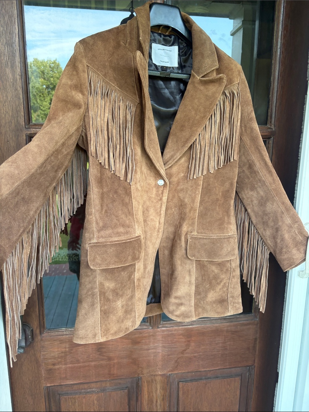 Understated Leather Suede Fringe Western Jacket. Size M